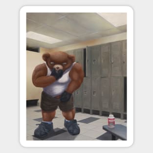 Bodybuilder Teddy - the Shrinkage Sticker